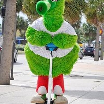 Costume de mascotte personnalisable de gros oiseau vert, poilu.