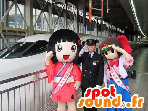 2 Costume de mascotte personnalisable s de filles japonaises, de manga.
