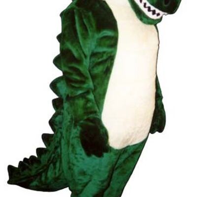 Costume de mascotte personnalisable de crocodile vert et blanc.