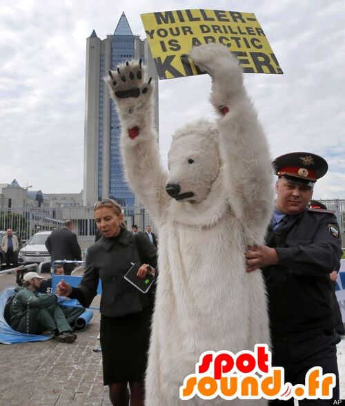 Costume de mascotte personnalisable d'ours polaire d'ours blanc