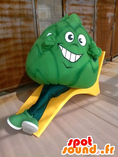 Costume de mascotte personnalisable de chou vert, d'artichaut géant.