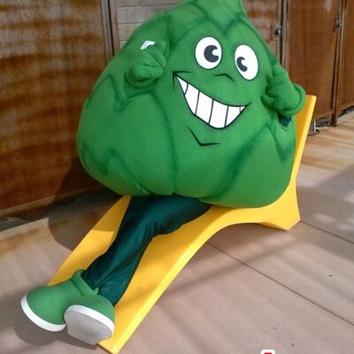 Costume de mascotte personnalisable de chou vert, d'artichaut géant.