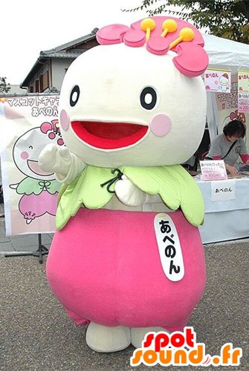 Costume de mascotte personnalisable de navet, de radis, de personnage japonais.