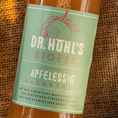 BioEss vinagre de sidra de manzana orgánico naturalmente turbio vegano, 500 ml