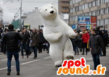 Costume de mascotte personnalisable d'ours polaire, d'ours blanc