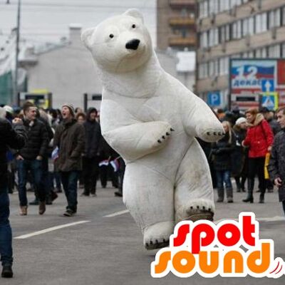 Costume de mascotte personnalisable d'ours polaire, d'ours blanc