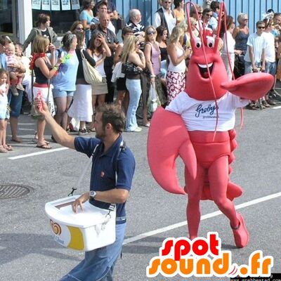 Costume de mascotte personnalisable de homard rouge, géant.