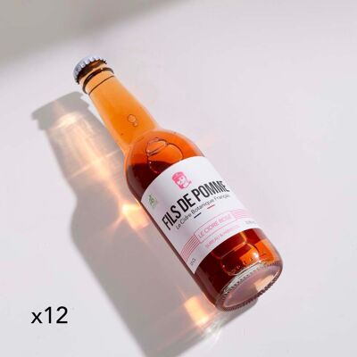 Bio-Rosé-Apfelwein – angereichert mit Holunderblüten und Hibiskus – 33 cl
