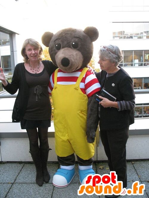 Costume de mascotte personnalisable de Petit ours brun, célèbre ours pour enfant.
