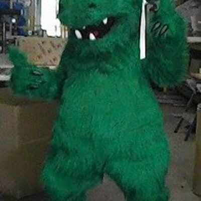 Costume de mascotte personnalisable de monstre, de dinosaure vert.