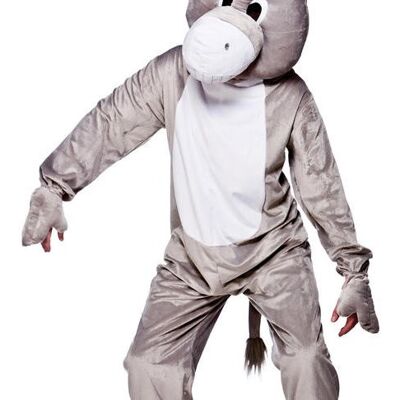 Costume de mascotte personnalisable d'âne gris et blanc.