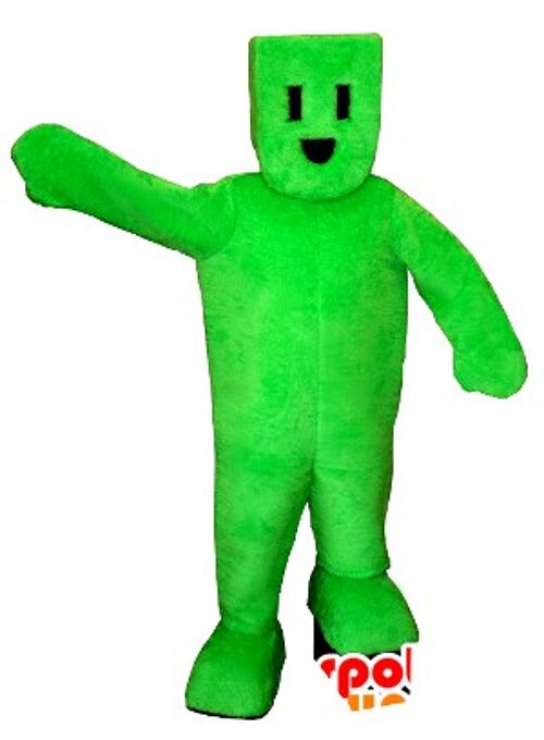 Costume de mascotte personnalisable de bonhomme vert, de prise électrique.