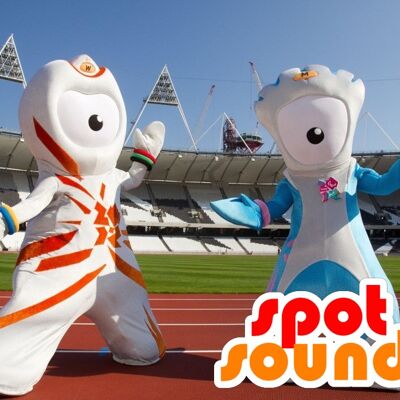 2 Costume de mascotte personnalisable s d'extra-terrestres, des Jeux olympiques 2012.