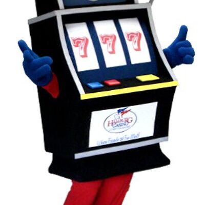 Costume de mascotte personnalisable de machine à sous de casino.