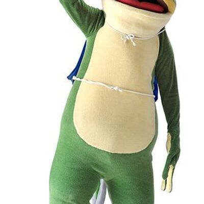 Costume de mascotte personnalisable de belle grenouille verte, très réaliste.