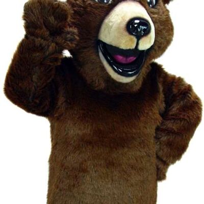 Costume de mascotte personnalisable d'ours marron, géant.