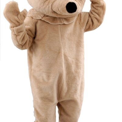 Costume de mascotte personnalisable d'ours beige.