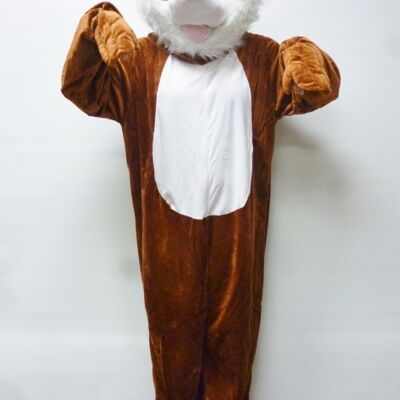 Costume de mascotte personnalisable de renard, de chien, orange et blanc.