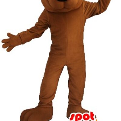 Costume de mascotte personnalisable d'ours marron.