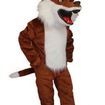 Costume de mascotte personnalisable de renard marron et blanc très réaliste.
