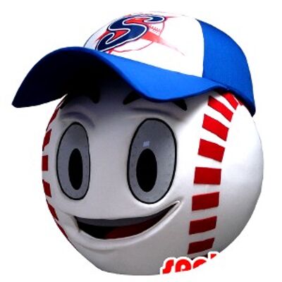 Costume de mascotte personnalisable de tête, en forme de balle de baseball géante.