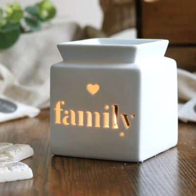 White Ceramic Family Cut Out Wax Melter