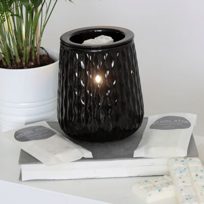 Black Ripple Ceramic Electric Wax Melter