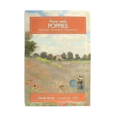 Semillas de flores, Monet, campo con amapolas