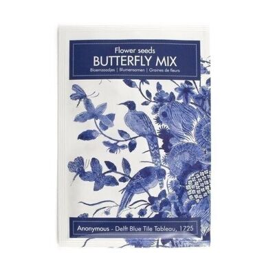 Semi di fiori, uccello blu di Delft, mix di farfalle
