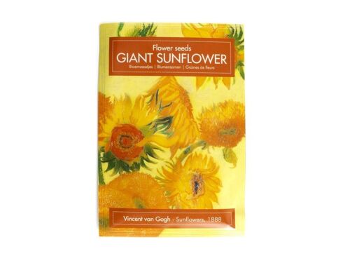 Postcard with flower seeds, van Gogh, Sunflowers