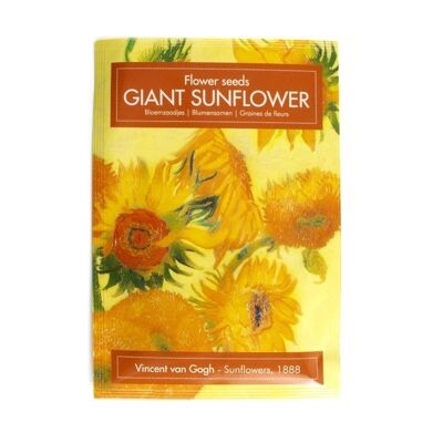 Postcard with flower seeds, van Gogh, Sunflowers