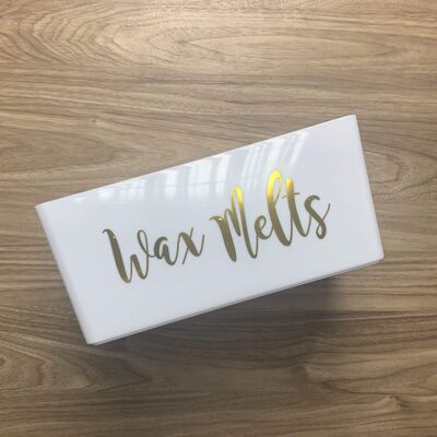 White Wax Melt Storage Basket - Gold