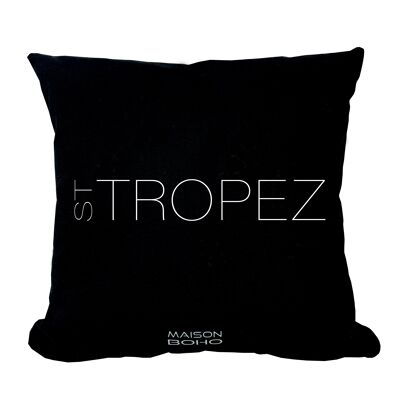 Maison Boho Coussin avec rembourrage St. Tropez Noir