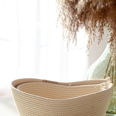 Rope basket -  Panier coton ovale S