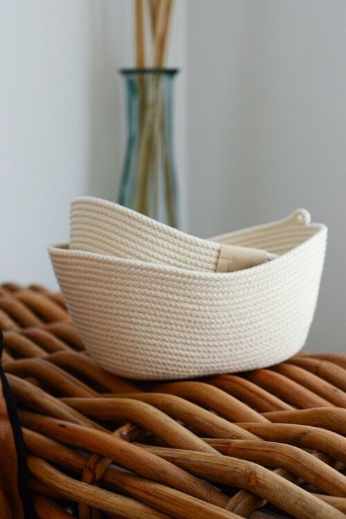 Rope basket -  Panier coton ovale M