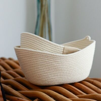 Rope basket -  Panier coton ovale M