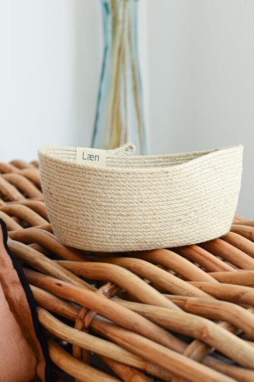 Rope basket -  Panier jute ovale M