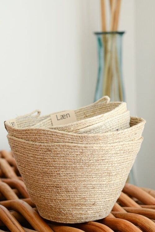 Rope basket -  Panier chanvre rond S