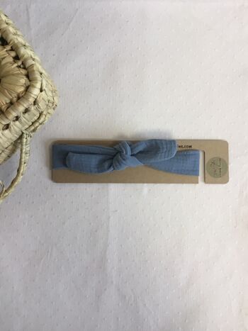 Bandeau Headband bleu denim 2