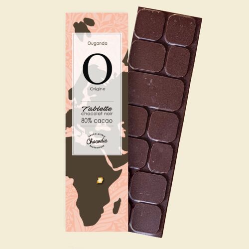 CHOCODIC - TABLETTE Chocolat Noir Origine Ouganda 80% Bio Cacao-Trace