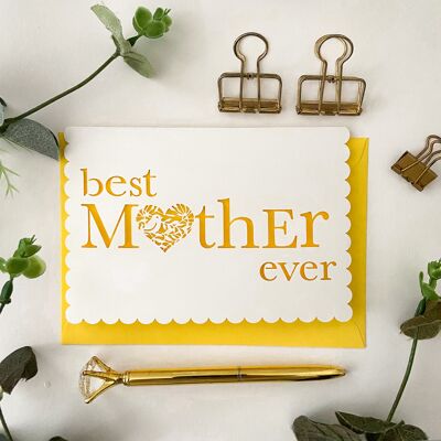 Carte de la meilleure mère de tous les temps, carte de la meilleure maman pour la fête des mères, carte de la fête des mères pour grand-mère