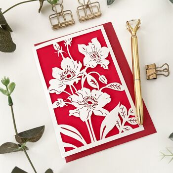 Carte d'anniversaire florale d'anémone, carte d'anniversaire de Windflower 2