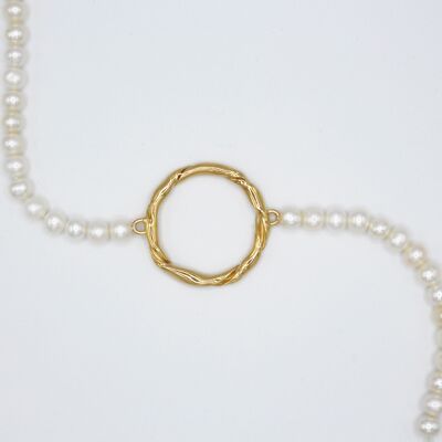 Bracelet Pavane plaqué or perle