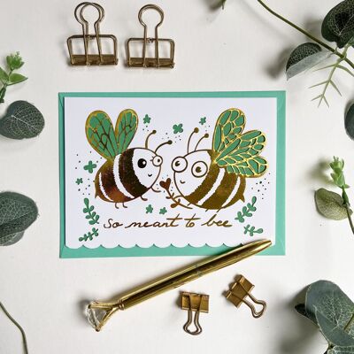 Tan destinado a la tarjeta de abeja, tarjeta de San Valentín divertida, tarjeta de aniversario humorística