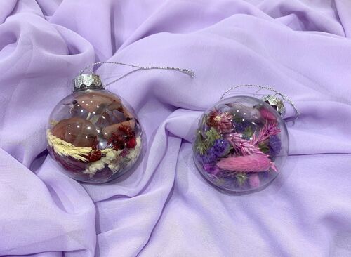 Handmade Dried Flowers Baubles 10 cm | Yellow