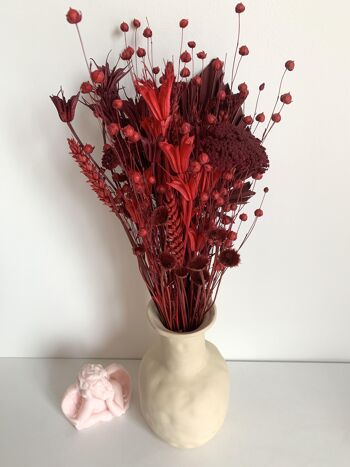Bouquet de fleurs séchées rouges 1