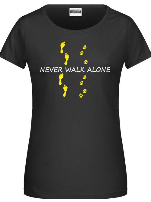 Anfalas | Bio-Shirt | Never walk alone | Damen | schwarz XL-XXL