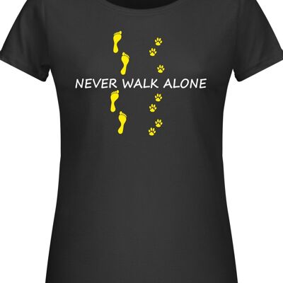 Anfalas | organic shirt | Never walk alone | Ladies | black XL-XXL