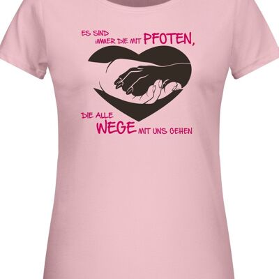 Anfalas | organic shirt | The ones with paws 2 | Ladies | soft pink XL-XXL
