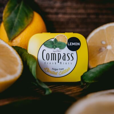 Pastillas para refrescar el aliento – Compass Mints – Limón 14 g - Sin azúcar